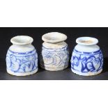 *Chinese Porcelain. A pair of Chinese porcelain ink pots, probably Qianlong period, 18th century,