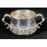 *Porringer. A George V silver twin handle porringer by Carrington & Co, London 1913 with Britannia