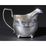*Cream Jug. A George III silver cream jug probably by Duncan Urquhart & Naphtal Hart, London