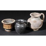 *Greek Vase. A Greek Apulian decorated cup, Magna Graecia, 4th century BC,  wheel-thrown teracotta