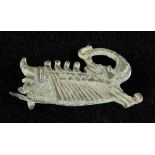 *Roman Brooch. A Roman bronze brooch in the form of a trireme, 2nd century,  cast bronze with