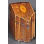 *Stationery Box. A George III mahogany serpentine stationery box converted from a cutlery box,