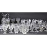 *Table Glass. A collection of Georgian and later drinking glasses,  including four mitre-cut rummers