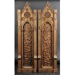 *Church Panels. A fine pair of finely carved oak panels, probably late Medieval,  with faint
