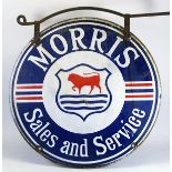 *Morris Sales & Service. A double-sided, five colour enamel sign with its original steel hanging