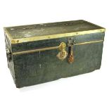 *Tool Box. For running board mounting, an original stout tool box with carrying handles,  brass