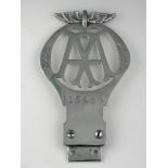 *Automobile Association. A large circa 1914 full member's badge,  numbered 115969, plated and in