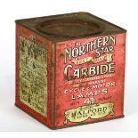 *Northern Star 'Carbide of Calcium' 4lb transfer-printed tin with lid   (1)