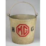 *M.G. Fire Bucket. Purchased in March 1981 upon the closure of the M.G. factory on the