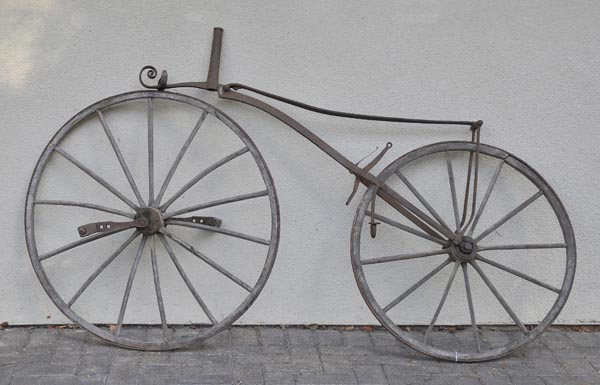 *Vélocipède. An interesting restoration project,  comprising a circa 1870 period iron frame with