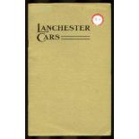 Lanchester 40hp. A 'Preliminary Description' brochure of 1919,  12pp. with inserted card pages and