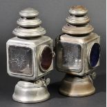 *Lamps. A pair of vintage coaching lamps, by Rippingille's Albion Lamp Co. Ltd, Birmingham & London,