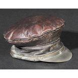 *Compact. A 1920s novelty ladies' compact,  in the form of a Chauffeur's cap, of leather