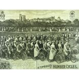 *Humber Cycles. A circa 1903 large and imposing promotional lithographic print by George Moore,