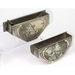 *Veteran Ash Trays. A complementary and matched pair of ash receptacles, of the type mounted in