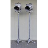 *Signal Lights. A pair of railway signal lights, circa 1960s,  of aluminium construction with