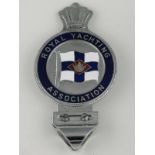 *Royal Yachting Association. A chromium-plated and four-colour enamel car badge with a badge bar