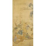 BY OR AFTER QUI YING (1495-1552) Three scholars discoursing and drinking tea whilst seated on a