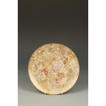 A JAPANESE SATSUMA 'MILLEFIORE' PLATE densely decorated in enamels and gilt, signed 'Miyama or