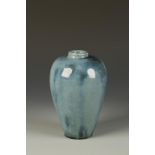 A CHINESE JUN STYLE MEIPING VASE, heavily potted and of gently tapering form, the glaze with some