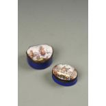 AN EARLY 19TH CENTURY ENAMEL OVAL PATCH BOX, the cover printed with a view of 'Bridgwater', 2" wide,