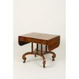 A REGENCY ROSEWOOD SOFA TABLE with two short and similar dummy drawers, on turned uprights and