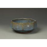 A CHINESE JUN STYLE OCTAGONAL BOWL, 20thC, 8" wide