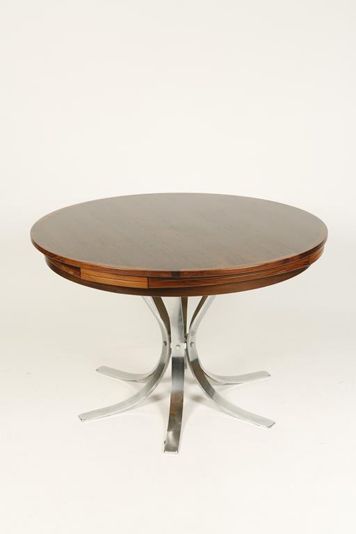 A DANISH "DYRLUND" DINING SUITE comprising an extending circular table with "flip-flap" extensions - Image 2 of 5