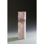 BARBINI: A 'SCAVO' CYLINDRICAL VASE, with engraved signature 'Barbini Murano', 14.25" high