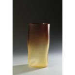 BARBINI: AN ABSTRACT RED AND YELLOW GLASS VASE, with engraved signature, 'Barbini Murano' and