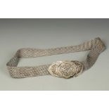 AN ORIENTAL SILVER BELT, late 19th/early 20thC, 30.5" long