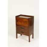A MAHOGANY NIGHT CUPBOARD with single cupboard above adapted commode drawer, 18th century and later,