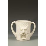 W. H. GOSS: A DURHAM ABBEY KNOCKER CUP printed with St. Cuthbert's cross on one side and a moulded