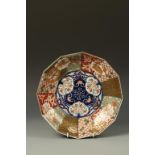 A JAPANESE IMARI 12-SIDED DISH with faux Chinese marks, Edo, 17th/18thC, 13" dia.; Provenance: