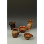 A COLLECTION OF SLIPWARE AND SIMILAR POTTERY, 19th century and earlier (5)