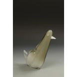 ATTRIBUTED TO BARBINI: A STYLISED GREY/WHITE SCULPTURE OF A BIRD, with remnants of a 'Pauly and