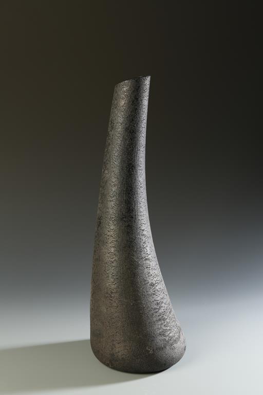 BARBINI: A 'SCAVO' VASE OF ABSTRACT FORM, with engraved signature 'Barbini Murano', 17" high