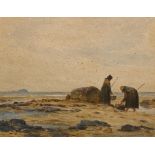 JOSEPH KNIGHT (1838-1909) "Roscoff, Britanny, circa 1869", gouache, 8" x 10.25".  Provenance: The