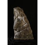 •MARY SPENCER WATSON (1913-2006) "Mother and Child", a carved Purbeck stone figural study, circa