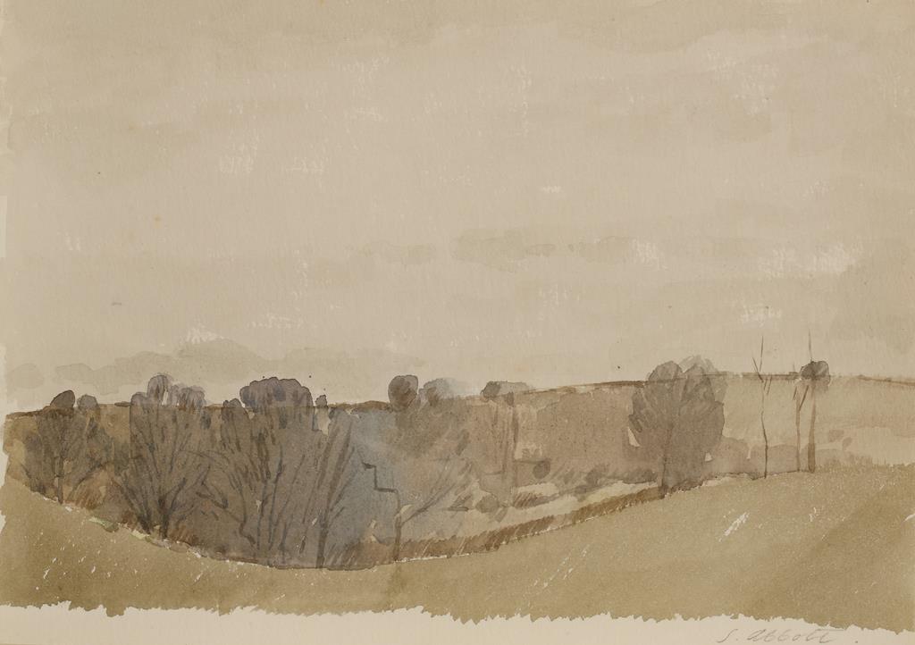 •MICHAEL UPTON (1938-2002) "Jan-Cold-Stoke Abbot", titled in pencil lower right, watercolour, 7" x