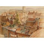 •HERMIONE HAMMOND (1910-2005) "Rooftops, Wareham, Dorset", signed and dated 1935 lower left,