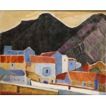 •VIOLET MADELINE JOSETTE (JO) JONES (1894-1989) A view of a Spanish village with mountains beyond,