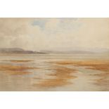 ALFRED POWELL (fl. 1880-1922) Seascape with the tide out, signed lower right, watercolour, 14.25"