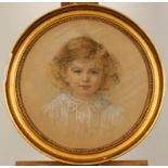 FLORENCE SMALL (1860-1933) Head and shoulder study of a young girl, probably her daughter, signed in