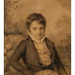 ENGLISH SCHOOL, early 19th century A portrait study of a young boy wearing a ruffled collar,