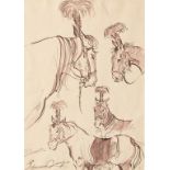 MANNER OF EDWARD SEAGO (1910-1974) "Daisie" - vignette studies of a horse wearing a plume, titled
