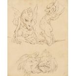 THOMAS ROWLANDSON (1756-1827) A study of mythical figures, indistinctly marked lower right, pen