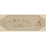 ATTRIBUTED TO SAMUEL PROUT (1783-1852) Preliminary study of figures loading trunks into a boat,