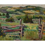 •ELIZABETH MUNTZ (1895-1977) "Canadian Landscape", signed lower left, 8" x 9.75" and a profile study