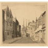 •ARTHUR BELL (1897-1995) "St. Alban's Street, Weymouth", etching, 6.5" x 4.25", and two similar